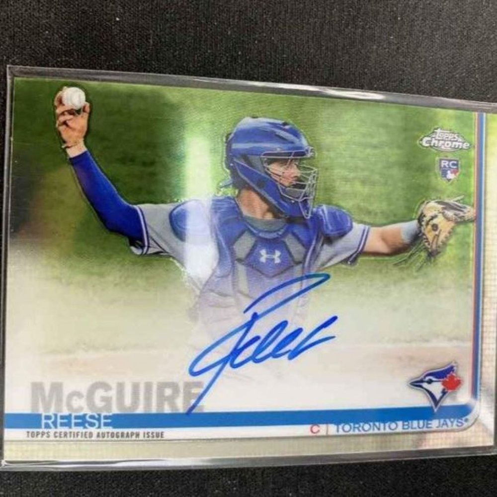 Reese McGuire Toronto Blue Jays 2019 Topps Chrome Autographed Card